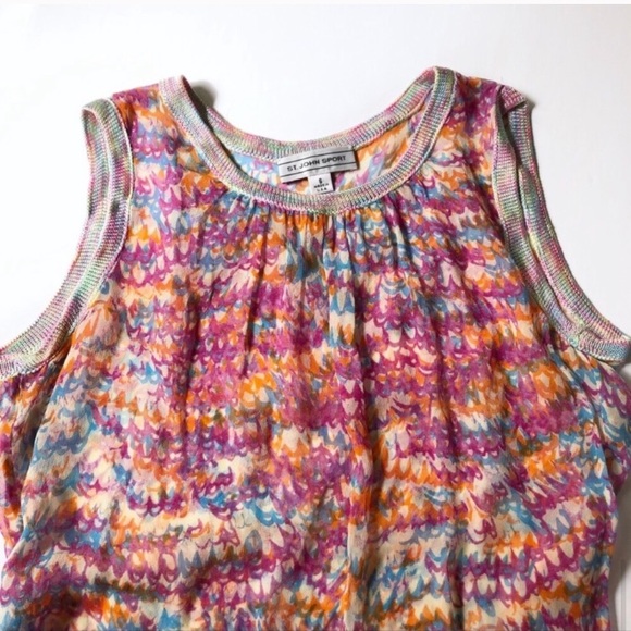 St John Sport Sheer Tank Top Pink Drawstring - Picture 7 of 7